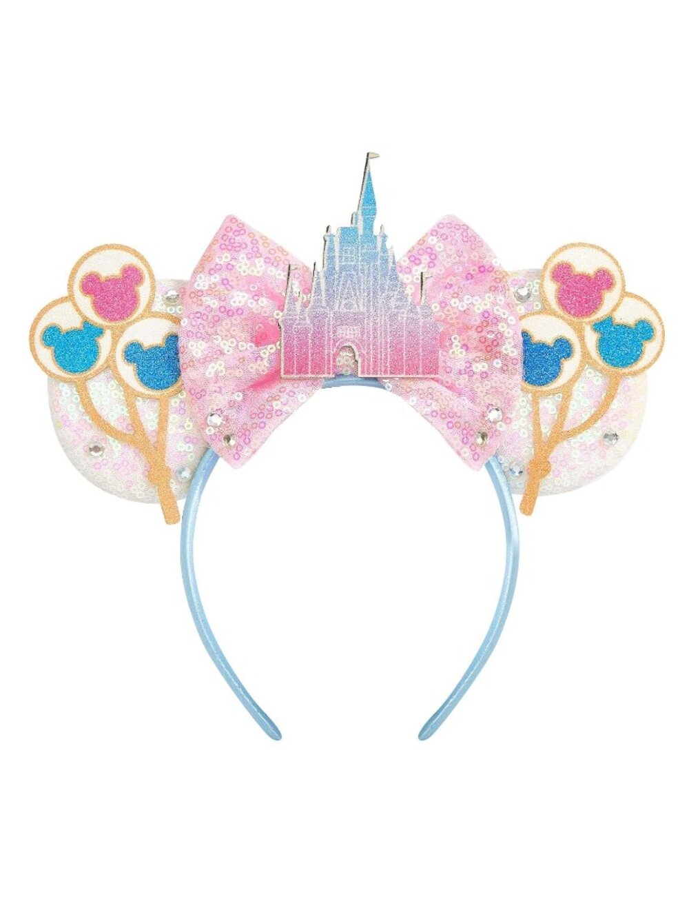 Women Pink Castle Sequin Halloween Mickey Mouse Headband for Cosplay